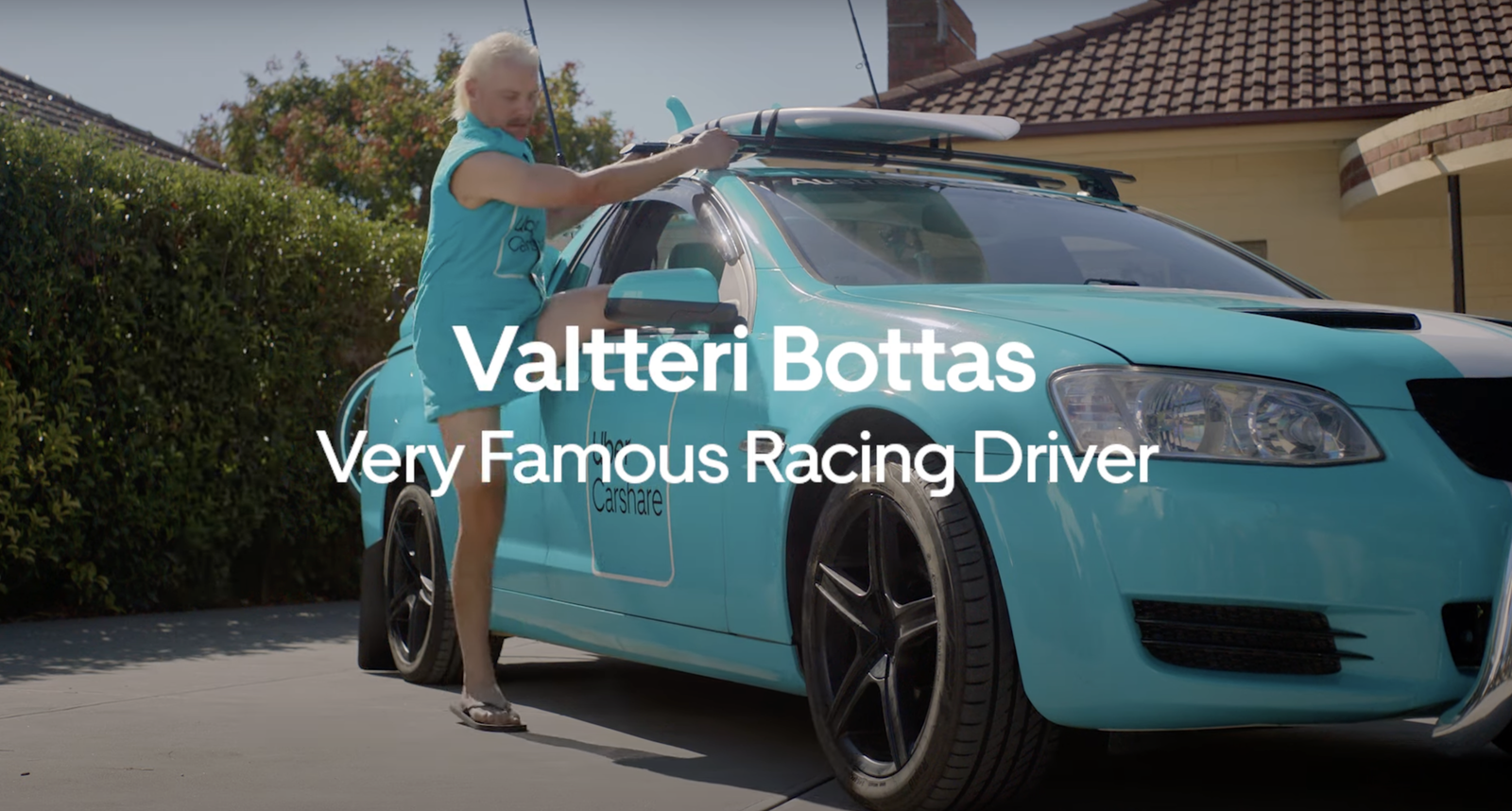 Valtteri Bottas in an advert with 'his' Ute